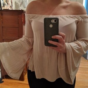 Off-the-Shoulder Pink Ballerina Top